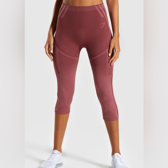 Gymshark Geo Cropped Leggings High-Waisted Seamless - Large - Picture 1 of 9